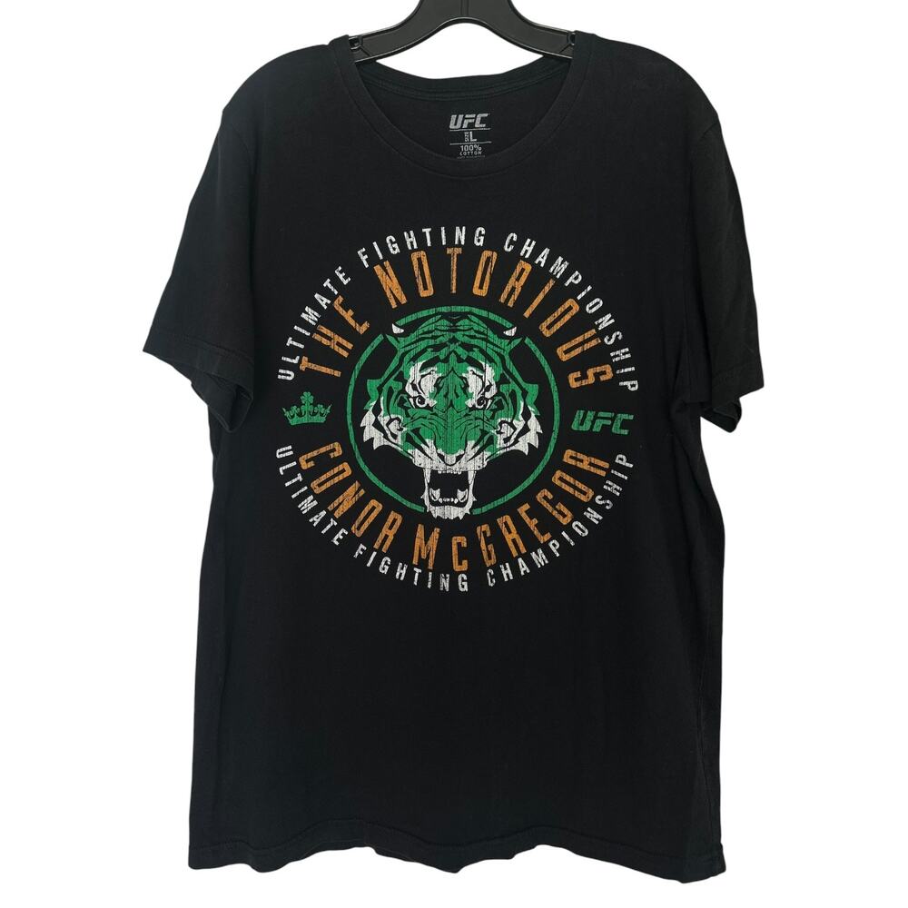 UFC Conor McGregor The Notorious Tiger Graphic T-Shirt Black Men’s Large MMA
